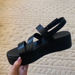 Aldo black platform sandals